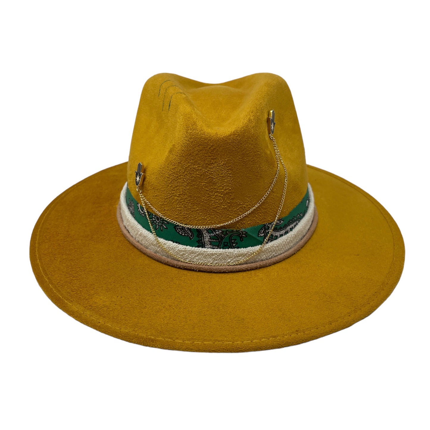 Hat with pin mostaza